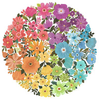 Flowers "Circle of Colors" 500 Piece Round Jigsaw Puzzle Ravensburger