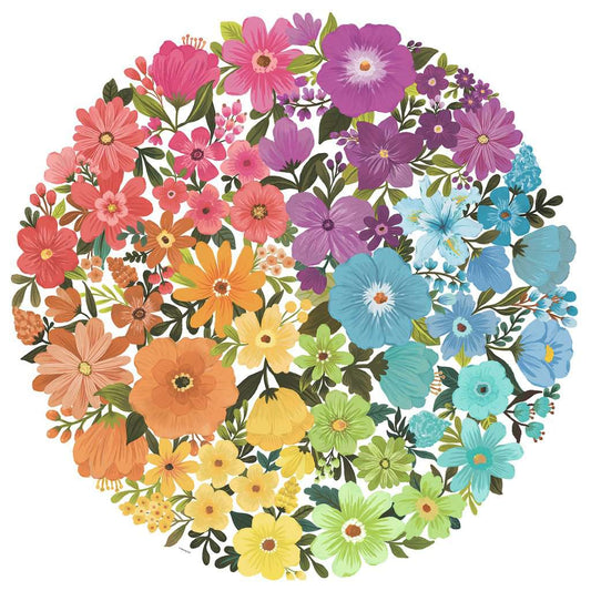Flowers "Circle of Colors" 500 Piece Round Jigsaw Puzzle Ravensburger