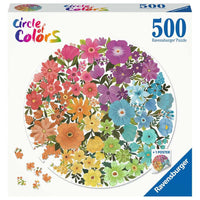 Flowers "Circle of Colors" 500 Piece Round Jigsaw Puzzle Ravensburger