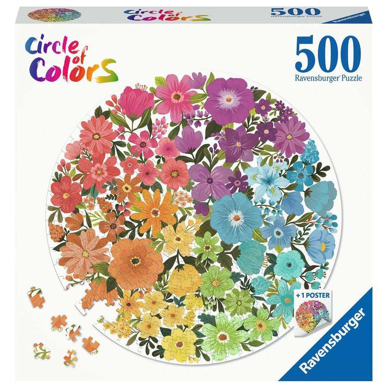 Flowers "Circle of Colors" 500 Piece Round Jigsaw Puzzle Ravensburger - BIG FRENCHIES