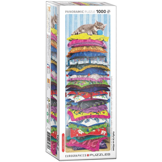 Fluffy Cat on Pillows 1000 Piece Panoramic Jigsaw Puzzle Eurographics - BIG FRENCHIES