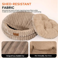 Fluffy Round Soft Cat Bed – Washable Plush Pet Bed for Cats & Small Dogs