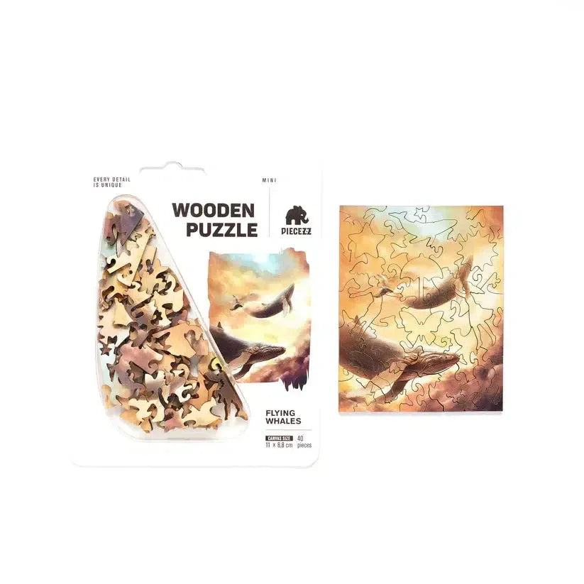 Flying Whales 40 Piece Mini Wooden Jigsaw Puzzle Geek Toys - BIG FRENCHIES