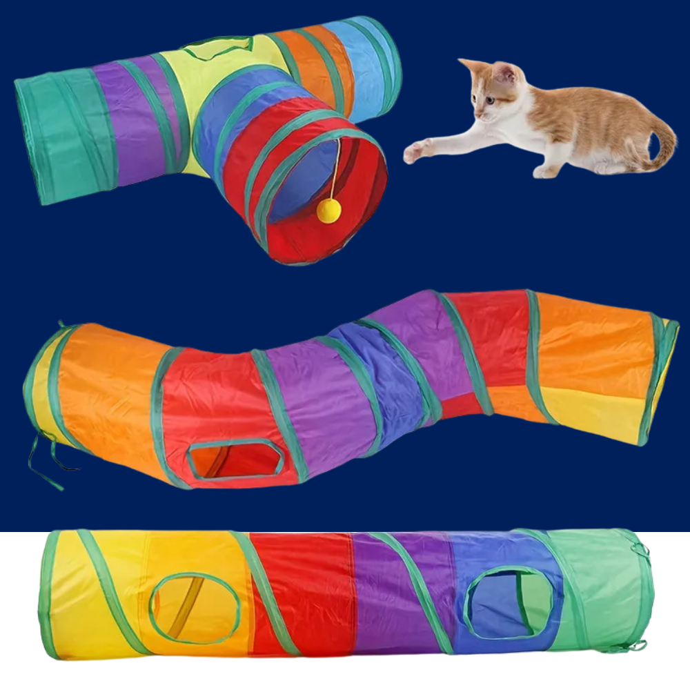 Foldable Cat Tunnel Toy – Breathable Indoor Play Tunnel for Cats - BIG FRENCHIES