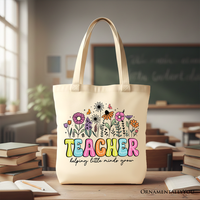 Helping Little Minds Grow Teacher Tote Bag, Floral Appreciation Gift Shopper