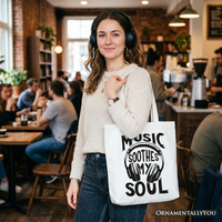Music Soothes My Soul Tote Bag, Festival Concert Gift Shopper