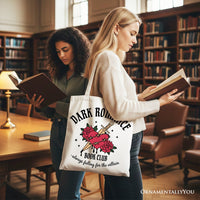 Dark Romance Book Club Canvas Tote Bag, Vintage Gothic Romantasy Bookish Gift Shopper