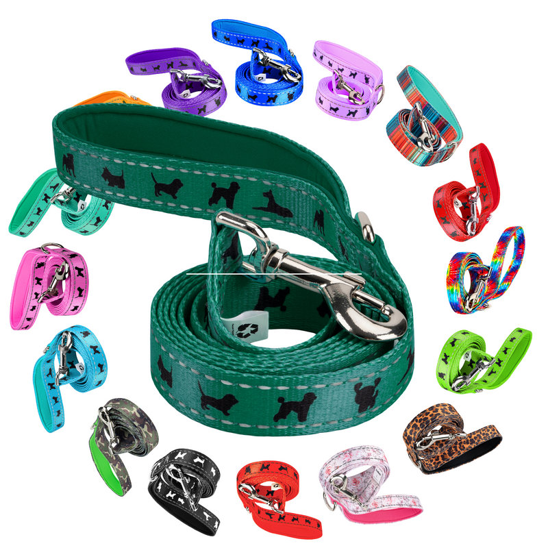 EcoBark Forest Green Dog Leash- Padded Comfort Grip Leash - 4ft, 5ft, and 6ft Leash for Small and Medium Dogs - BIG FRENCHIES