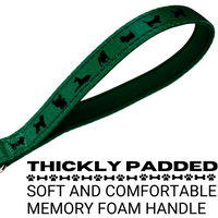 EcoBark Forest Green Dog Leash- Padded Comfort Grip Leash - 4ft, 5ft, and 6ft Leash for Small and Medium Dogs - BIG FRENCHIES