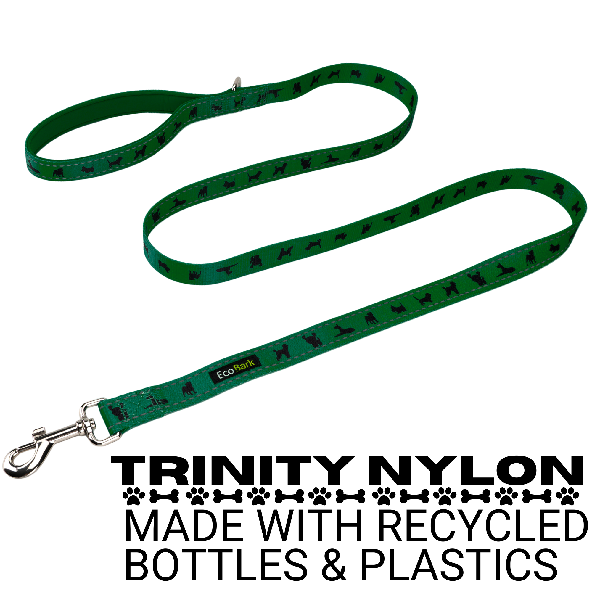 EcoBark Forest Green Dog Leash- Padded Comfort Grip Leash - 4ft, 5ft, and 6ft Leash for Small and Medium Dogs - BIG FRENCHIES