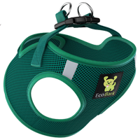 EcoBark Forest Green Step In Dog Harness - Reflective Soft Mesh Harness for Teacup, Small Dogs and Puppies - BIG FRENCHIES