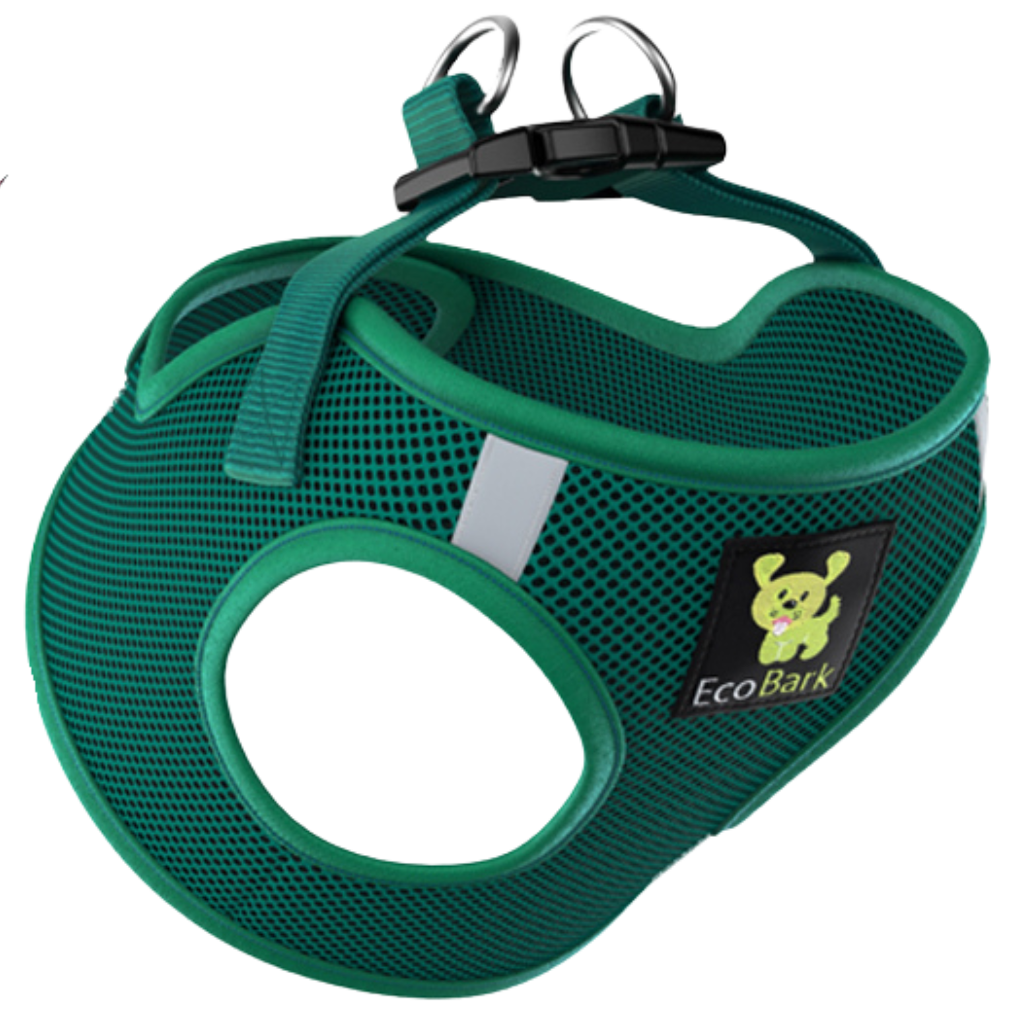 EcoBark Forest Green Step In Dog Harness - Reflective Soft Mesh Harness for Teacup, Small Dogs and Puppies - BIG FRENCHIES