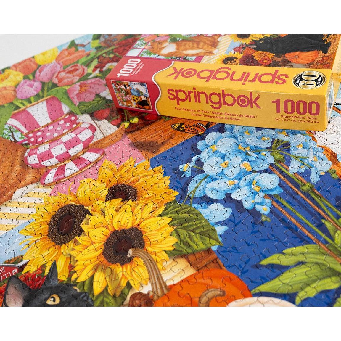 Four Seasons of Cats 1000 Piece Jigsaw Puzzle Springbok
