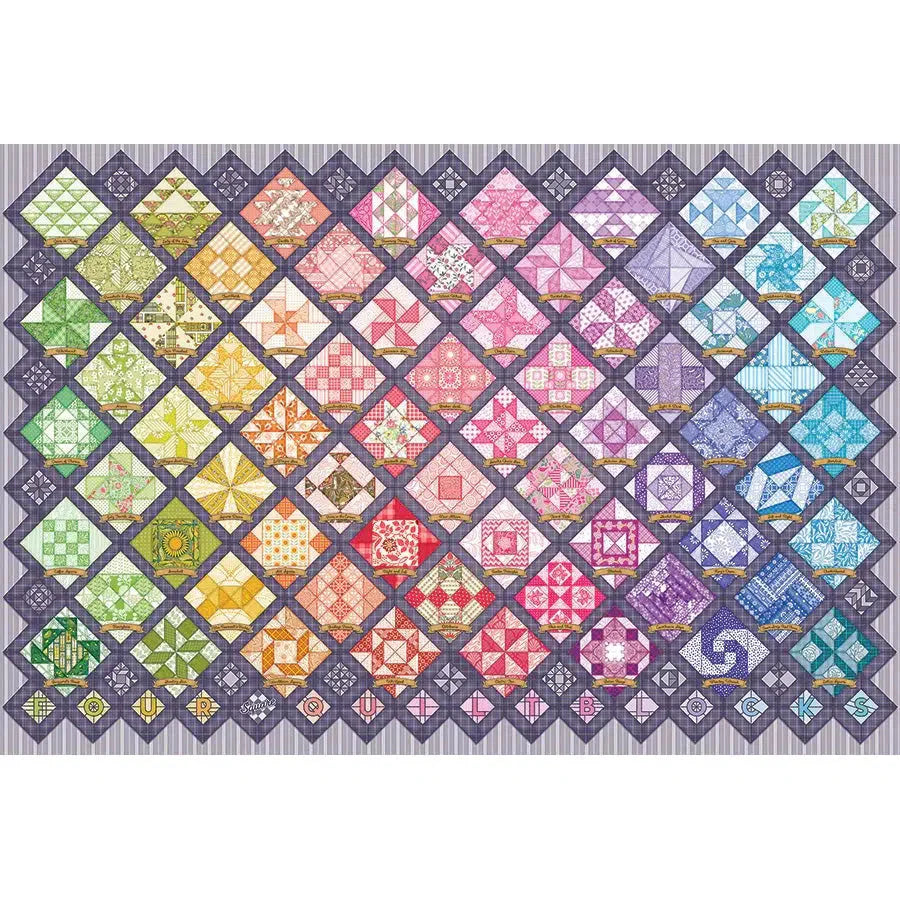 Four Square Quilt Blocks 2000 Piece Jigsaw Puzzle Cobble Hill