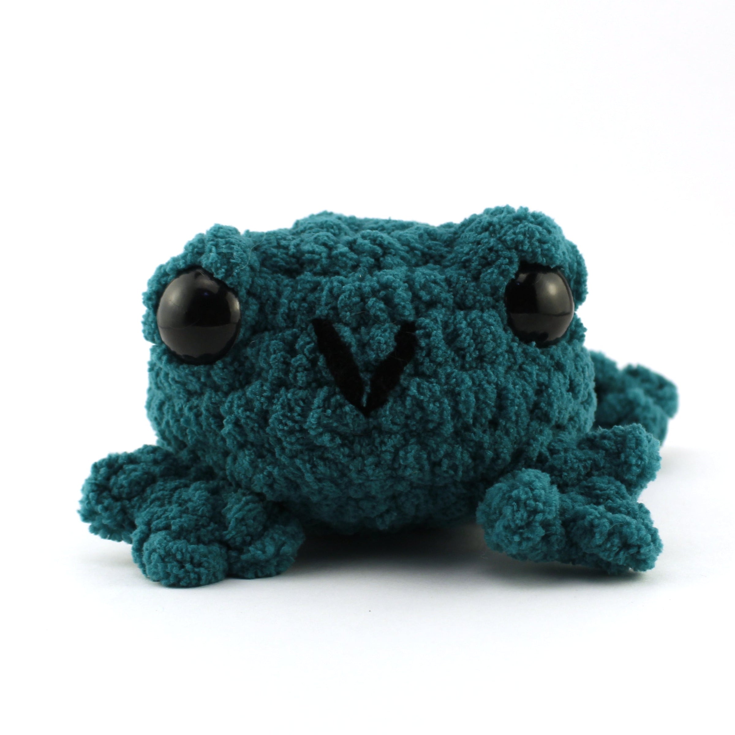 Fred the Flat Frog Crochet Plushie