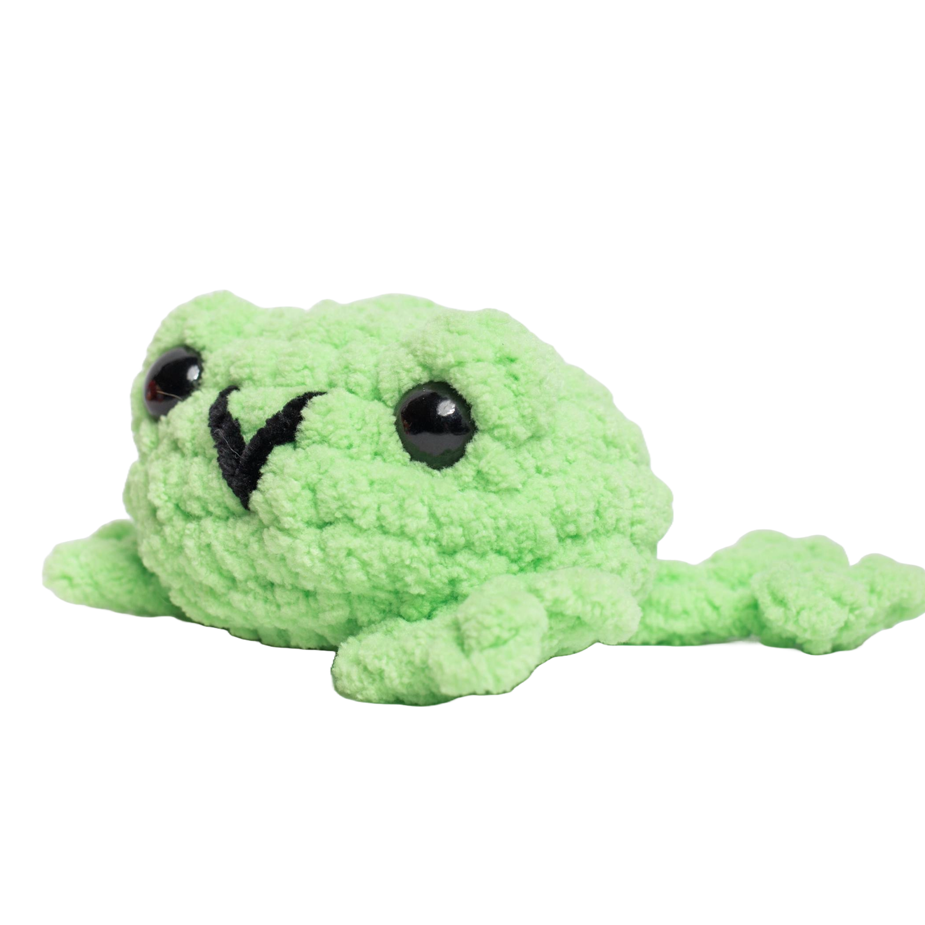 Fred the Flat Frog Crochet Plushie