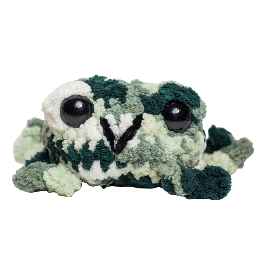 Fred the Flat Frog Crochet Plushie