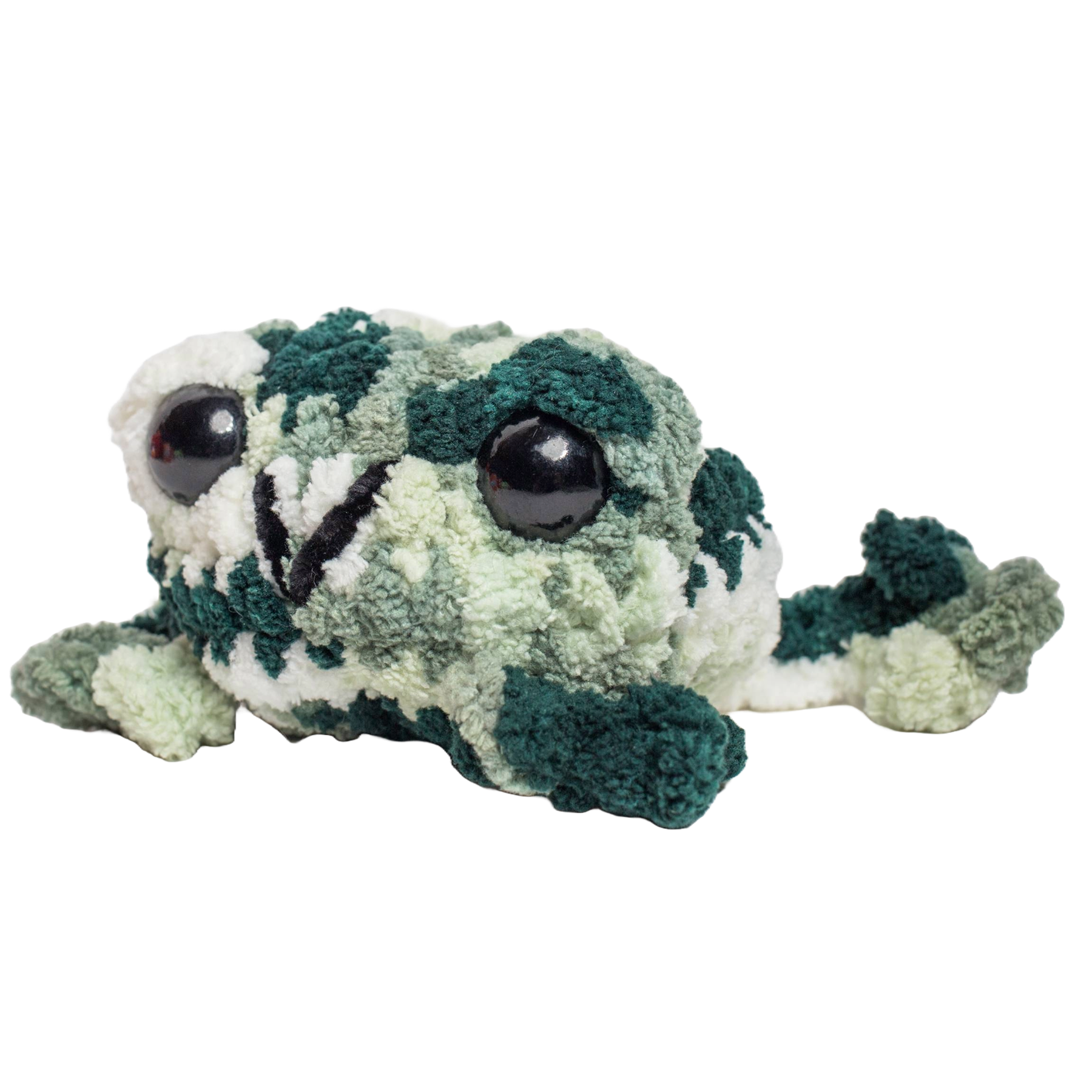Fred the Flat Frog Crochet Plushie