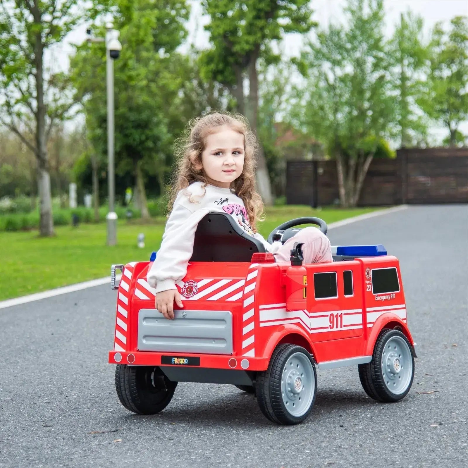 12V Freddo Fire Truck 1 Seater Ride on - BIG FRENCHIES