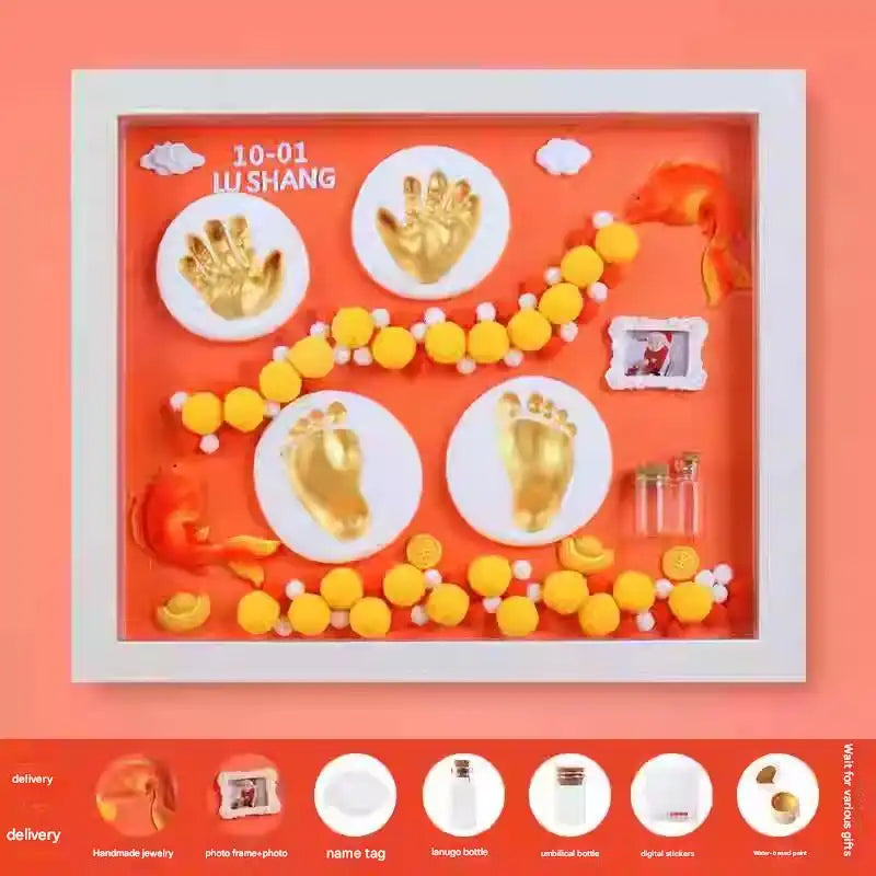 Premium Baby Memory Kit - Hand & Footprint Keepsake with Umbilical Cord Storage