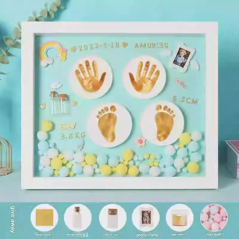 Premium Baby Memory Kit - Hand & Footprint Keepsake with Umbilical Cord Storage