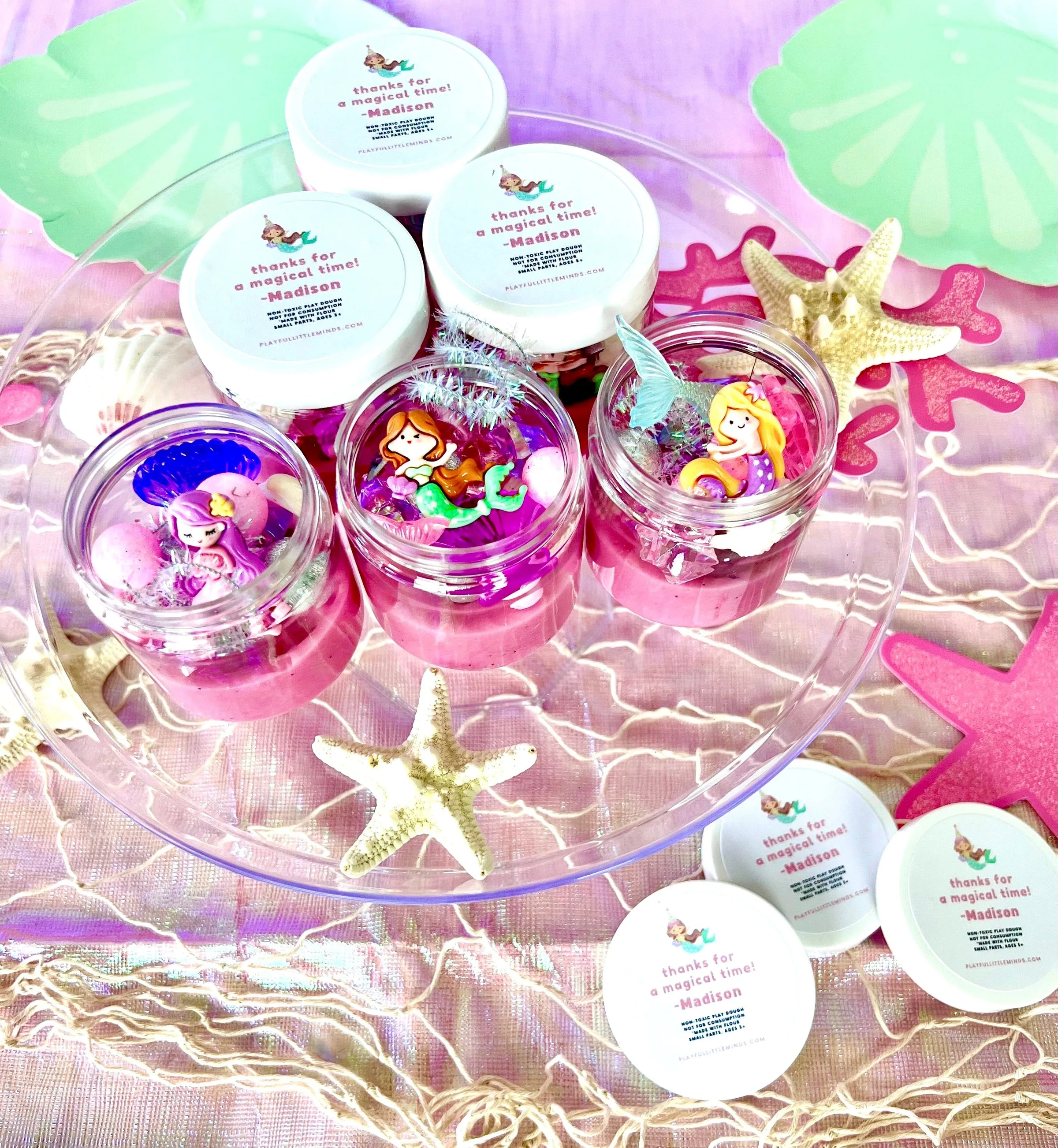 Custom Mermaid Play Dough Favors for Birthday Party Goodie Bags - BIG FRENCHIES
