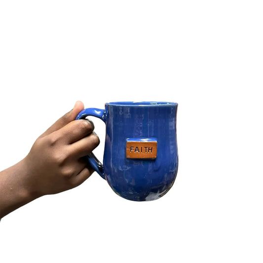 Faith Button Mug - Sapphire Blue - BIG FRENCHIES