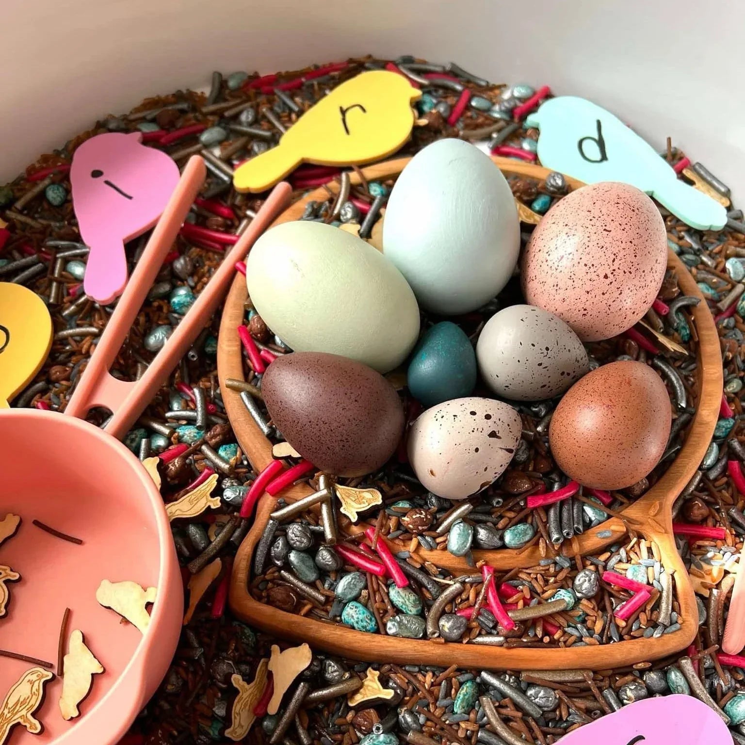 12-Piece Wooden Bird Eggs Set – Nature-Inspired Sensory & Pretend Play - BIG FRENCHIES