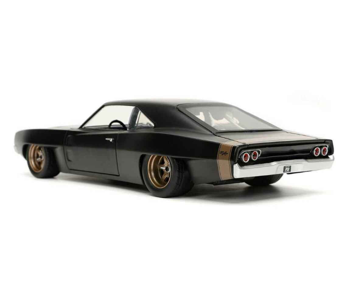 Dom's 1968 Dodge Charger Widebody Matt Black "Fast & Furious 9 F9" (2021) Movie 1/24 Diecast Model Car by Jada