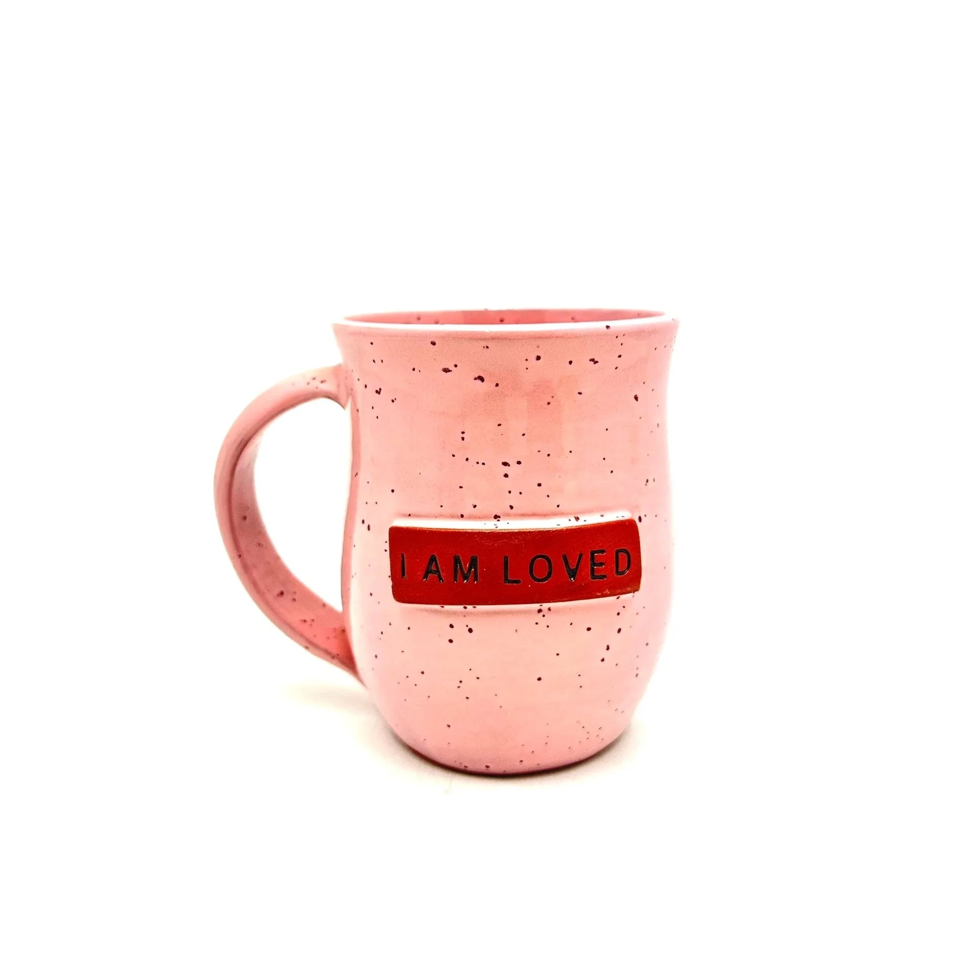 I am Loved Mug - Pink Speckles - BIG FRENCHIES