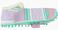 Pink/Tiffany/Lavender Dog Poncho/Sarape with Fur
