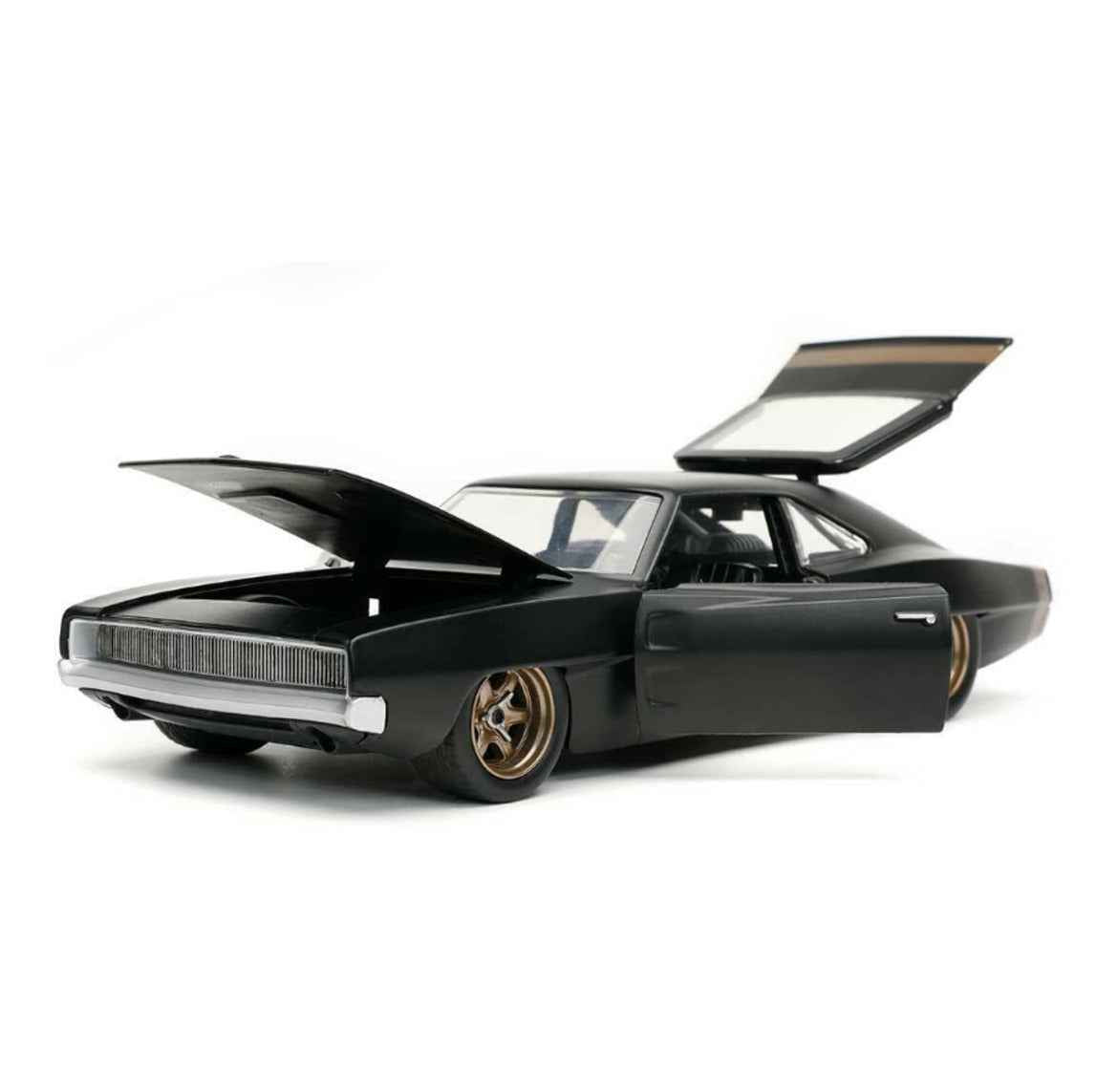 Dom's 1968 Dodge Charger Widebody Matt Black "Fast & Furious 9 F9" (2021) Movie 1/24 Diecast Model Car by Jada