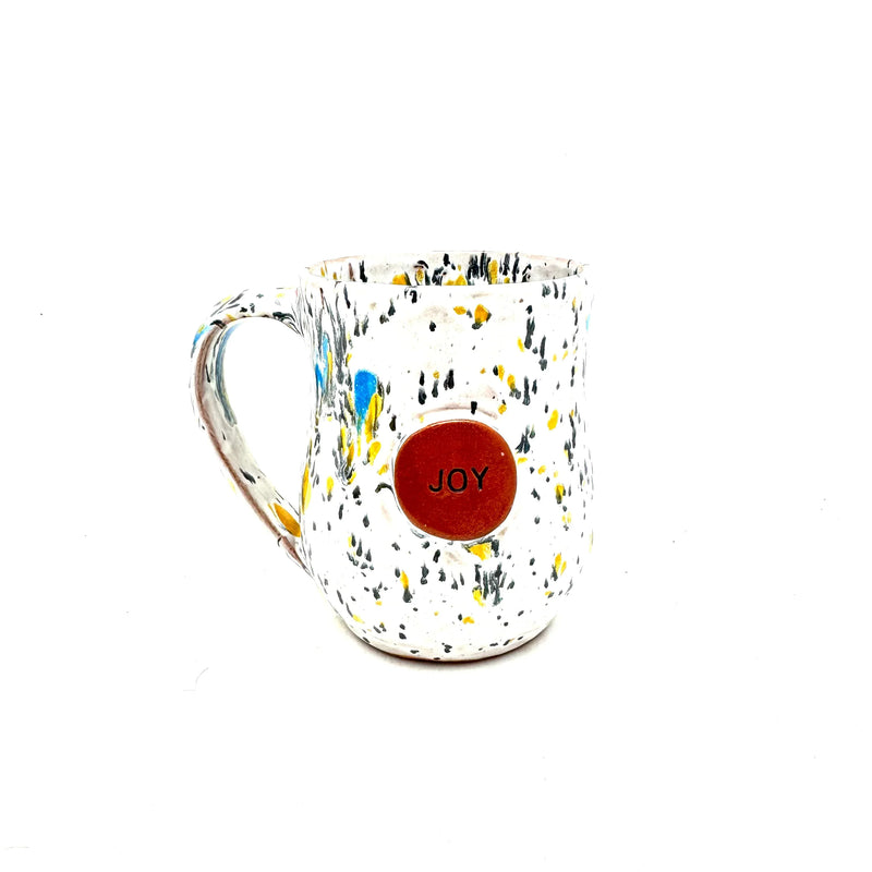 Joy Button Mug- White Fireworks - BIG FRENCHIES