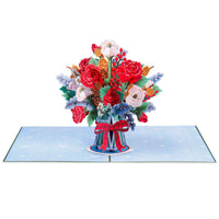 HugePop Joyous Flower Bouquet Pop Up Christmas Card