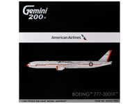 Boeing 777-300ER Commercial Aircraft "American Airlines - Flagship DFW" (N735AT) Silver with Otange Stripes "Gemini 200" Series 1/200 Diecast Model by GeminiJets