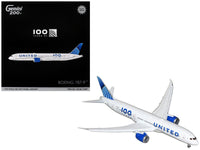 Boeing 787-9 Commercial Aircraft with Flaps Down "United Airlines 100 Years" (N61101) White with Graphics and Blue Tail "Gemini 200" Series 1/200 Diecast Model by GeminiJets