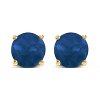 14K White Gold 5X5MM Round Purple Amethyst Solitaire Stud Earrings