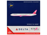 Boeing 767-400ER Commercial Aircraft "Delta Air Lines - Breast Cancer Research Foundation" (N845MH) White with Pink Tail 1/400 Diecast Model Airplane by GeminiJets
