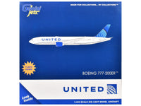 Boeing 777-200ER Commercial Aircraft with Flaps Down "United Airlines" (N798UA) White with Blue Tail 1/400 Diecast Model Airplane by GeminiJets
