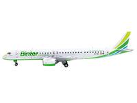 Embraer E195-E2 Commercial Aircraft "Binter Canarias" (EC-OEA) White with Green Tail Stripes Stripes 1/400 Diecast Model Airplane by GeminiJets