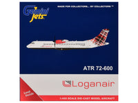 ATR 72-600 Commercial Aircraft "Loganair - Scotland's Airline" (G-LMTE) White with Red Plaid Tail 1/400 Diecast Model by GeminiJets