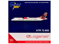 ATR 72-600 Commercial Aircraft "Loganair - Isle of Man's Airline" (G-LMTE) White with Red and Green Plaid Tail 1/400 Diecast Model by GeminiJets