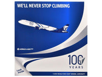 Airbus A321neo Commercial Aircraft "Delta Air Lines 100 Years" (N589DT) White and Blue with Stripes 1/400 Diecast Model Airplane by GeminiJets