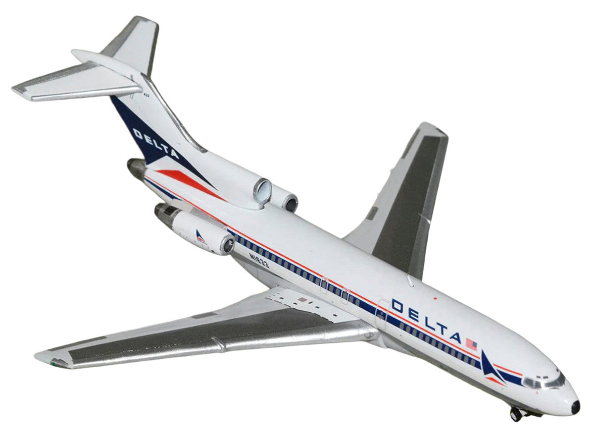 Boeing 727-100 Commercial Aircraft "Delta Air Lines" (N1633) White with Red and Blue Stripes 1/400 Diecast Model by GeminiJets