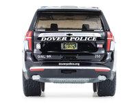 2024 Chevrolet Tahoe Police Pursuit Vehicle "Dover Police - 100th Anniversary Edition" Black with White Stripes "Hobby Exclusive" Series 1/64 Diecast Model Car by Greenlight
