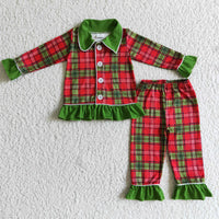 Red and green plaid sleepwear girls Christmas pajamas - BIG FRENCHIES