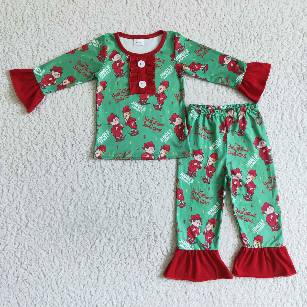 Jingle santa claus baby girls Christmas pajamas - BIG FRENCHIES