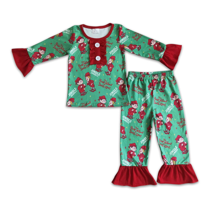 Jingle santa claus baby girls Christmas pajamas - BIG FRENCHIES