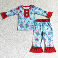 Koala print candy cane girls Christmas pajamas - BIG FRENCHIES