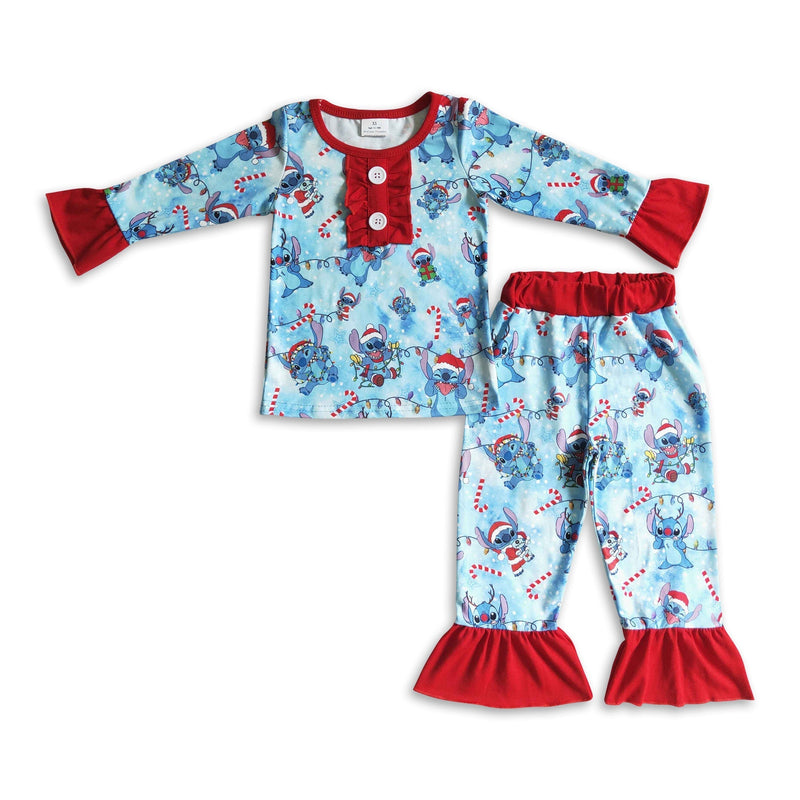 Koala print candy cane girls Christmas pajamas - BIG FRENCHIES